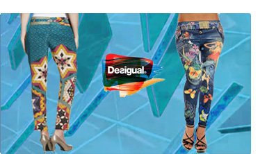 Desigual Damen Hose, grün. Desigual Damen Hose, Exotic Jeans, blau.