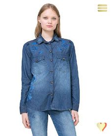 Desigual Jeanshemd, Denim, blau.