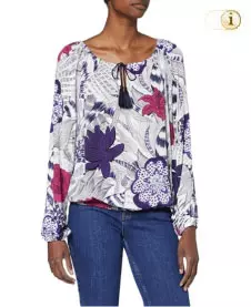 Desigual Bluse Verona mit tropischem Blumenprint. Farbe: weiß.