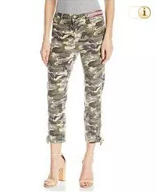 Desigual Hose, Damen, Camouflage, Farbe: grün.