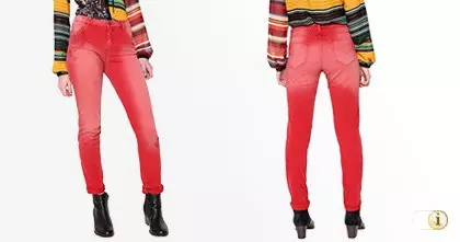 Desigual Jeans, Hose, Damen, Denim, rot.