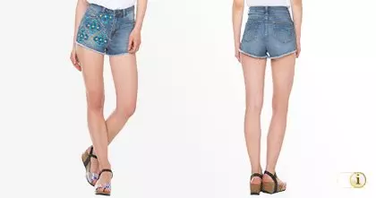 Desigual Short, Jeans, Damen, Denim, blau.