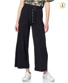 Knöchellange Desigual Hose im Loose Fit mit weiten Hosenbeinen & Kordelverschluss. Farbe: schwarz.