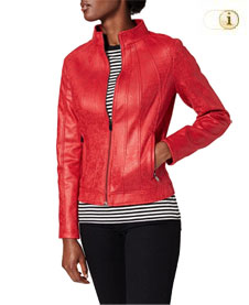 Desigual Jacke comaruga. Slim Fit mit hohem Kragen mit Stoff in Lederoptik und abgewetztem Finish.  Farbe: rot.