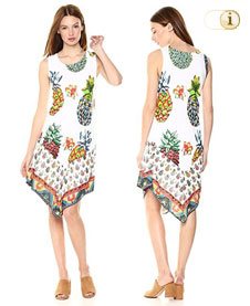 Desigualkleid Kleid ROUSES, Pineapple, Farbe: weiß.