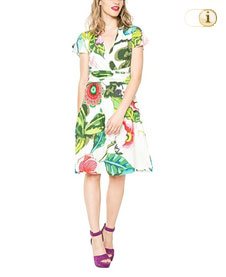 Desigual Damenkleid Daniel mit schicken floralen Prints. Farbe: weiß.