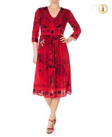 Langes Desigual MAXI KLEID mit kreativer all-over Musterung. Farbe: rot.