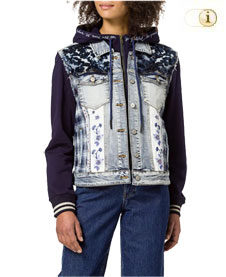 Desigual Jacke Tamar Denim mit zierlichen Stickereien. Stoffe: Textilfasermischung. Farbe: blau.