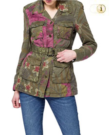 Desigual Jacke camoasis mit blumigen Camouflage-Muster. Stoffe: 100% Lyocell. Farbe: grün.