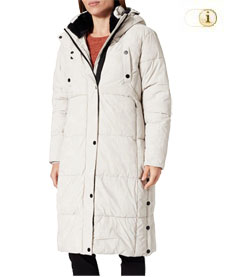 Mantel Padded Antartica gesteppt und mit Fellkapuze. Stoff: 100% smartes Polyester. Farbe: weiß.