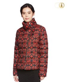 Rote gepolsterte Desigual Winterjacke, Daunenjacke Borgona, Farbe: rot.