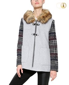 Desigual Winterjacke Abrig Selena, Farbe: grau.