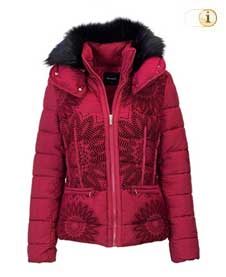 Rote Desigual Winterjacke, Daunensteppjacke, Farbe: rot.