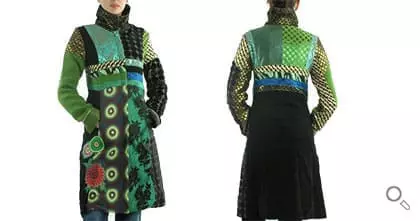 Desigual Mantel für Damen. Mantel Electro-Macy, grün-brokat.