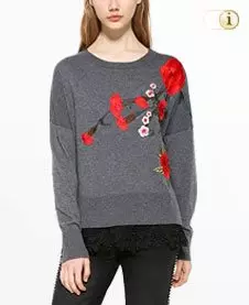 Grauer Desigual Pullover Rosalia, grau.