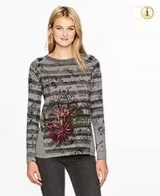 Grauer Desigual Pullover Lia, grau.