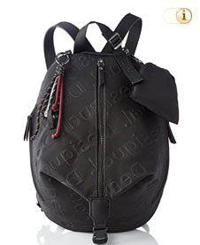 Desigual Rucksackhandtasche GALIA VIANA MINI. Runder, weicher Rucksack mit geprägter Logomania. Farbe: schwarz.