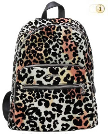 Desigual Rucksack Poppins Lima mit ANIMAL PRINT JAGUAR. Material: 76 % Baumwolle, 24 % Polyester. Farbe: schwarz.