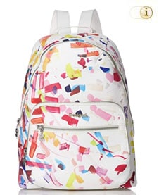Bunter Desigual Rucksack mit farbigen Malerstrichen auf edlem Lederimitat. Farbe: weiß.