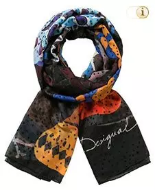 Desigual Herbst, Foulard, Schal, Loopschal Stripes, schwarz.