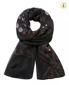 Desigual Herbst, Foulard, Schal, Loopschal BACKSTAR, schwarz.