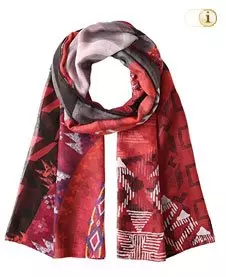 Desigual Herbst, Foulard, Schal, Loopschal Scotland, rot.