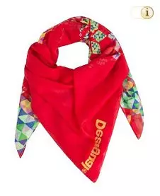 Desigual Herbst, Foulard, Schal, Loopschal SOFT SQUARE, rot.