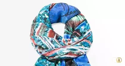 Desigual Damen Foulard, Schal, Loopschal, blau.