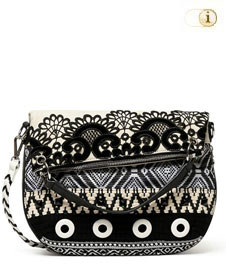 Tasche Desigual Bols Black White FOLDED. Stoffe: Materialmischung. Farbe: schwarz/weiß.