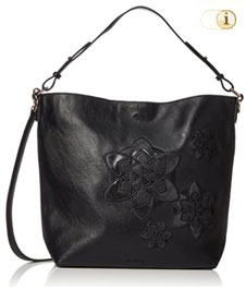 Tasche Borsa double-face Trip Gijon mit aufgeprägten Mustern. Farbe: schwarz.