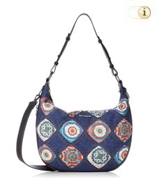 Across Body Bag im Boho-Look und buntem Ethnoprint. Farbe: blau.