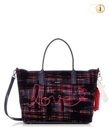 Tasche Bols Inlove Holbox aus mehrfarbigem rotem Stoff. Farbe: schwarz.