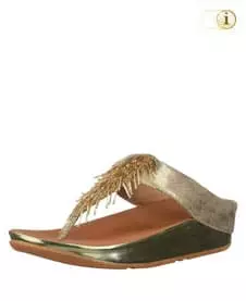 Goldfarbene Fitflop Damen Sandalen. Sandale CHA CHA, gold.