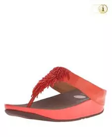 Korallenrote Fitflop Damen Sandalen. Sandale CHA CHA, rot.