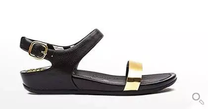 Fitflop Damen Sandalen. Schwarz-goldene Fitflop “Banda” Sandale.