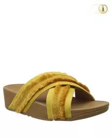 FitFlop Pantolette Lulu mit Fransen. Farbe: goldgelb.