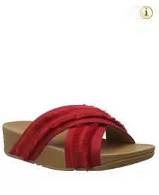 FitFlop Pantolette Lulu mit Fransen. Farbe: rot.