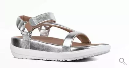 Silberne Fitflop Damen Sandalen. Sandale Limeted Edition Michelle Stein, silber.