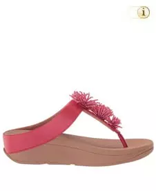 FitFlop Zehensteg-Sandale Lulu mit Perlenbüschel. Farbe: rot.