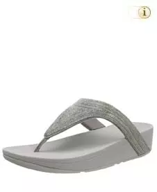 Fitflop Damen Lottie Shimmermesh Zehentrenner-Sandale, silber.