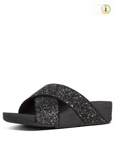 FitFlop Pantolette Lulu Glitter. Farbe: glitzy schwarz.