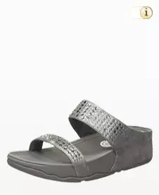 Silberne Fitflop Damen Sandalen. Sandale Novy Slide, silber.