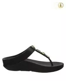 FitFlop Damen Roka Toe-Thong Plateausandalen, schwarz.