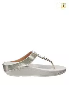 FitFlop Damen Roka Toe-Thong Plateausandalen, silber.