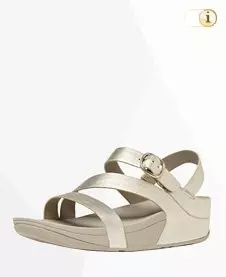 Silberne Fitflop Damen Sandalen. Sandale Skinny Z Cross, silber.