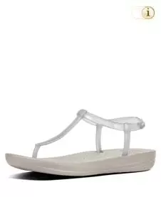 Fitflop iQushion Splash Sandale mit schmalem Fersenriemen, grau.