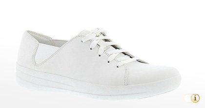 Fitflop F-Sporty Schnürsneaker. Weißer Lederschuh.