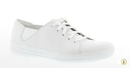  Fitflop Schuhe Damen, F-Sporty Schnürsneaker. Weißer Lederschuh.