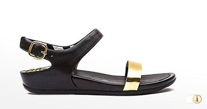 Schwarz-goldene Fitflop “Banda” Sandale.