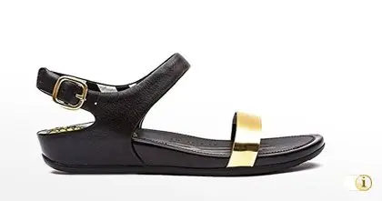  Schwarz-goldene Fitflop “Banda” Sandale.